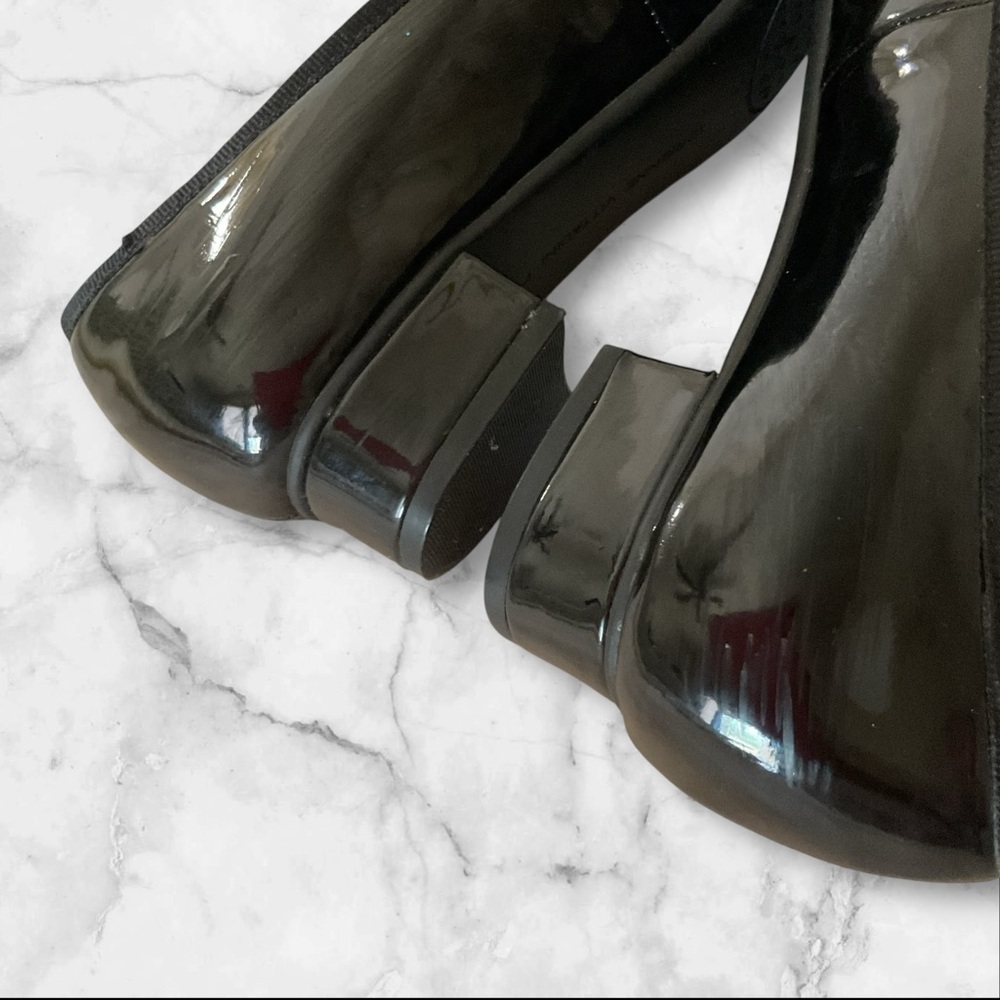 Adrienne Vittadini Black Patent Leather Flats with Bows Size 7 - Picture 10 of 15
